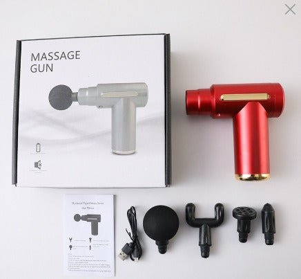 Portable Electric Fascia Muscle Massage Gun with 4 Heads for Deep Tissue Relaxation