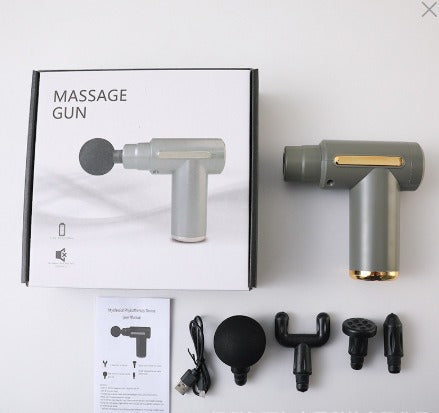 Portable Electric Fascia Muscle Massage Gun with 4 Heads for Deep Tissue Relaxation