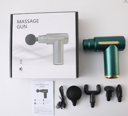Portable Electric Fascia Muscle Massage Gun with 4 Heads for Deep Tissue Relaxation