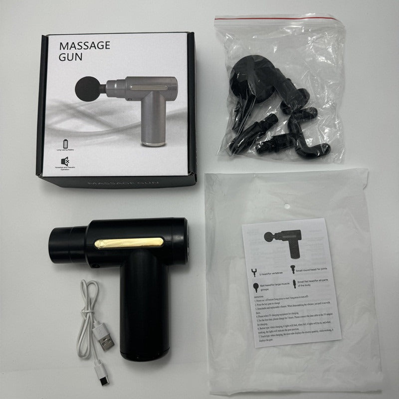 Portable Electric Fascia Muscle Massage Gun with 4 Heads for Deep Tissue Relaxation